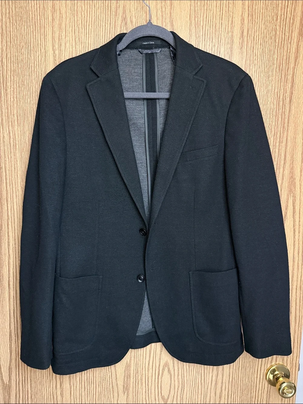 Men's Black Two-Button Blazer - Classic Tailored Jacket